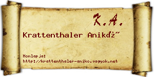 Krattenthaler Anikó névjegykártya